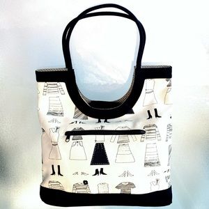 Gurlfriend Black and Off-White All Over Fashion Print Shoulder Purse
